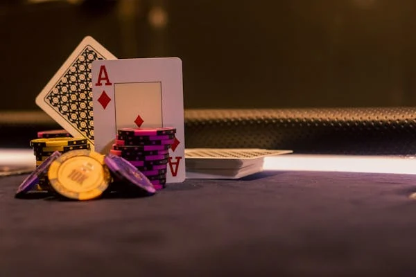 Card and Poker on a Gaming Table